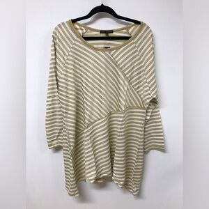 Women's Long Sleeve Asymmetrical Striped Top T Shirt Clothing Blouse Dress Top